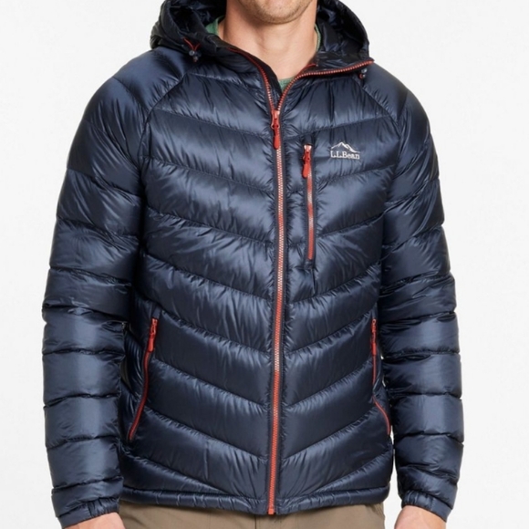Men's Ultralight 850 Down Hooded Jacket Carbon Navy Size Large - Picture 1 of 11